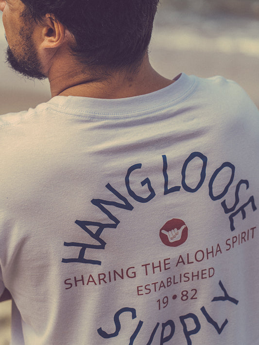 Camiseta Manga Curta Branca Hang Loose Aloha