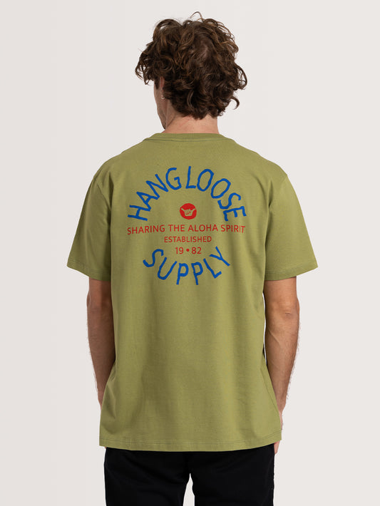 Camiseta Manga Curta Verde Hang Loose Aloha