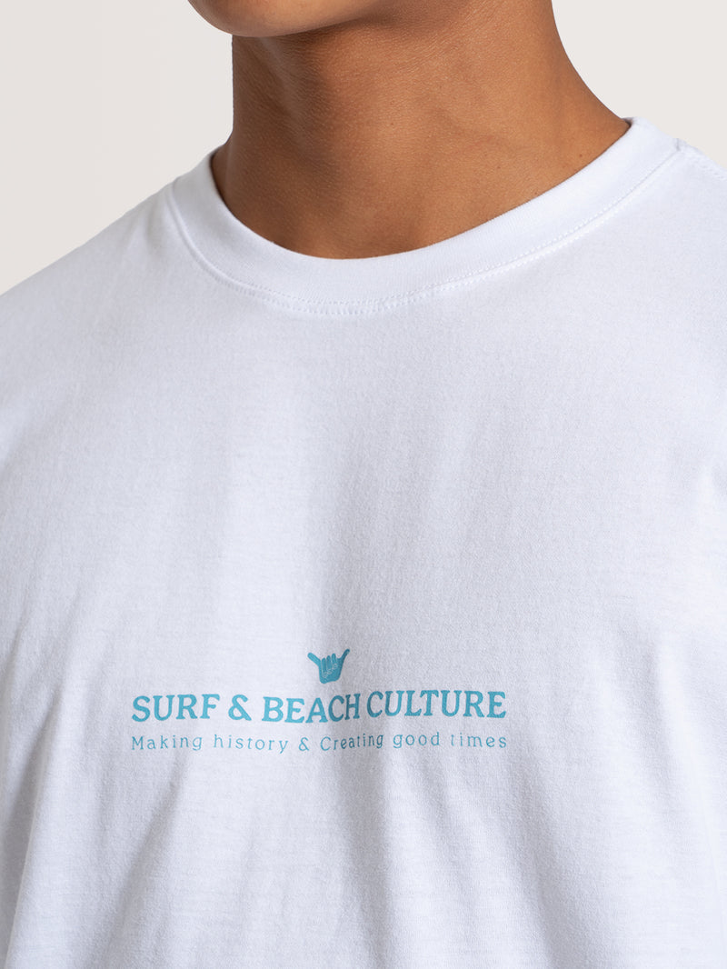 Camiseta Manga Curta Branco Hang Loose Coast