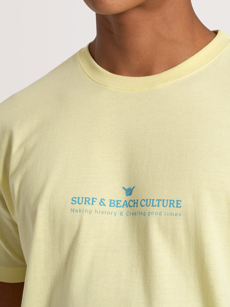 Camiseta Manga Curta Amarela Hang Loose Coast