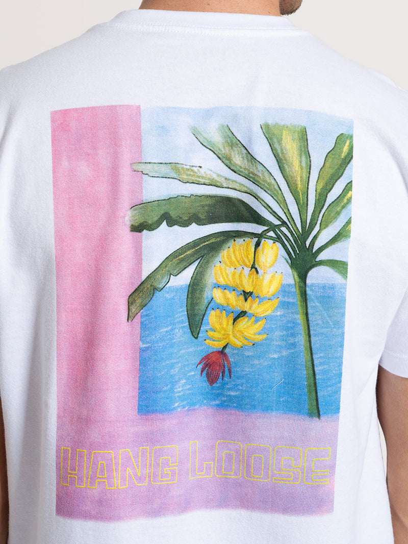 Camiseta Manga Curta Branca Hang Loose Platano