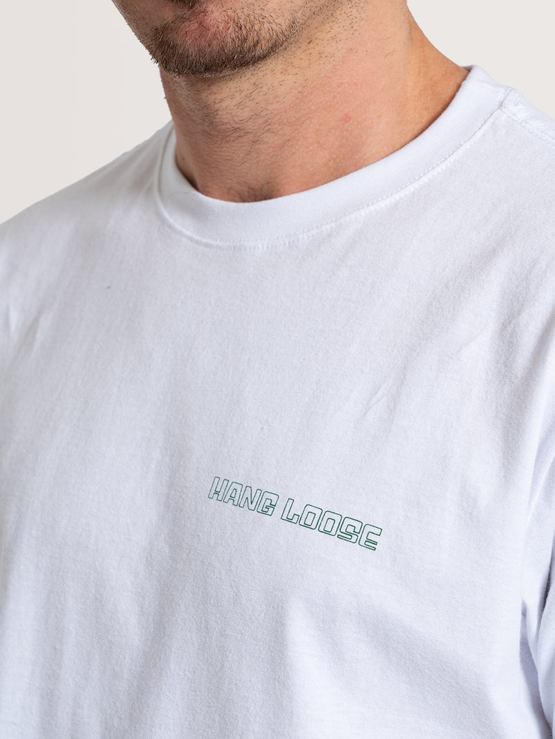 Camiseta Manga Curta Branca Hang Loose Platano