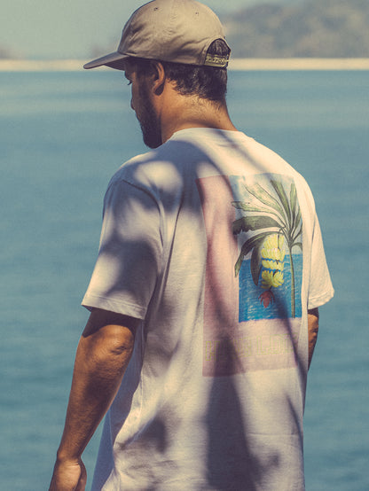 Camiseta Manga Curta Branca Hang Loose Platano