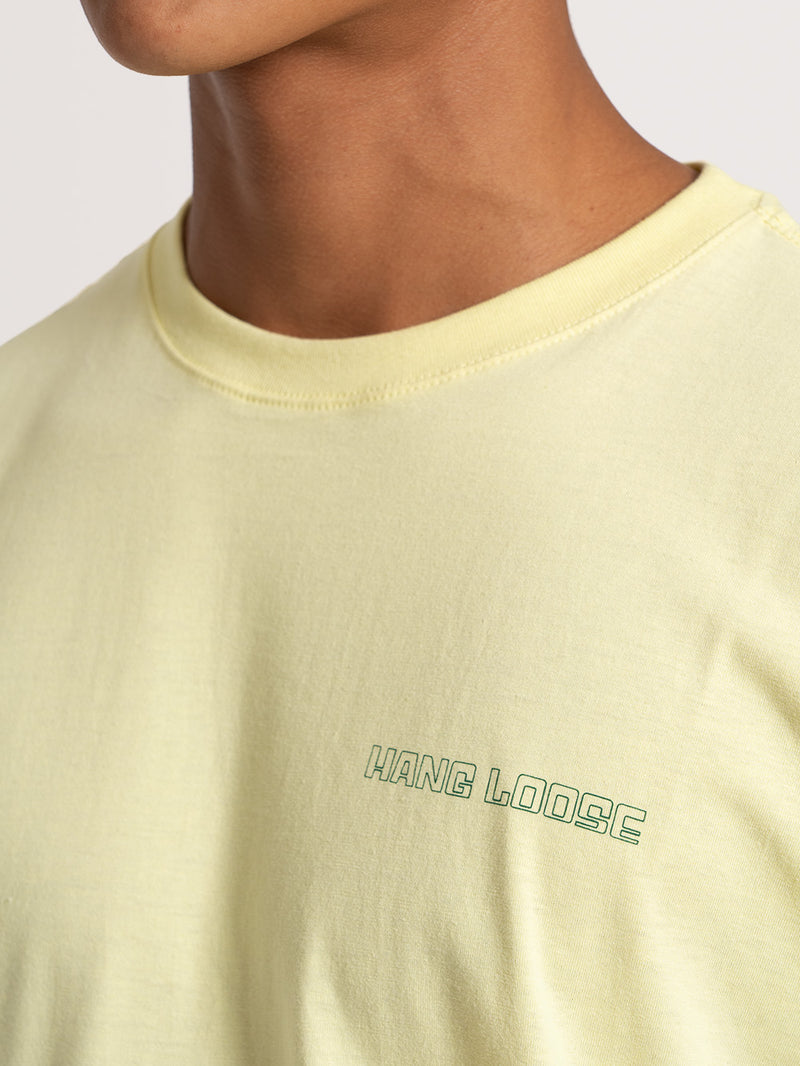 Camiseta Manga Curta Amarela Hang Loose Platano