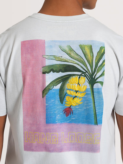 Camiseta Manga Curta Cinza Gelo Hang Loose Platano