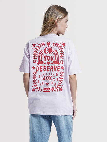 Camiseta Manga Curta Rosa Hang Loose Deserve