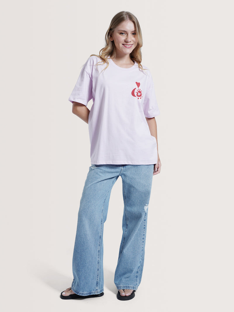 Camiseta Manga Curta Rosa Hang Loose Deserve