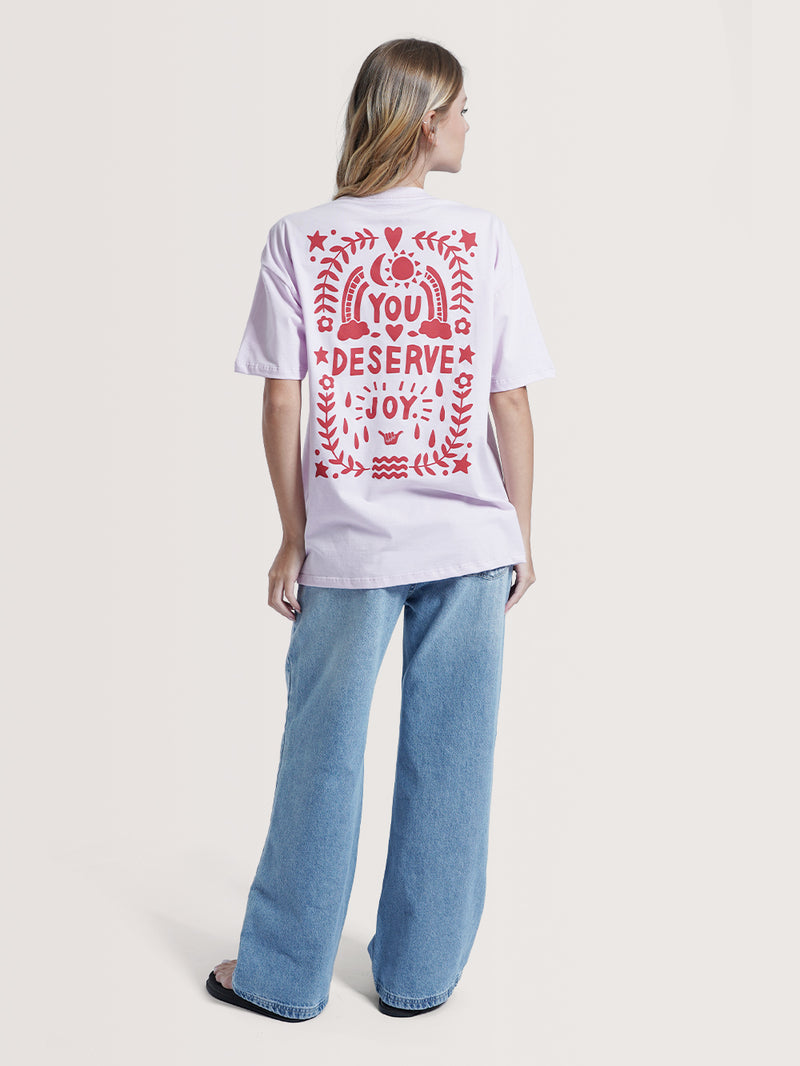 Camiseta Manga Curta Rosa Hang Loose Deserve