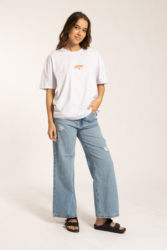 Camiseta Manga Curta Branca Hang Loose Histoty