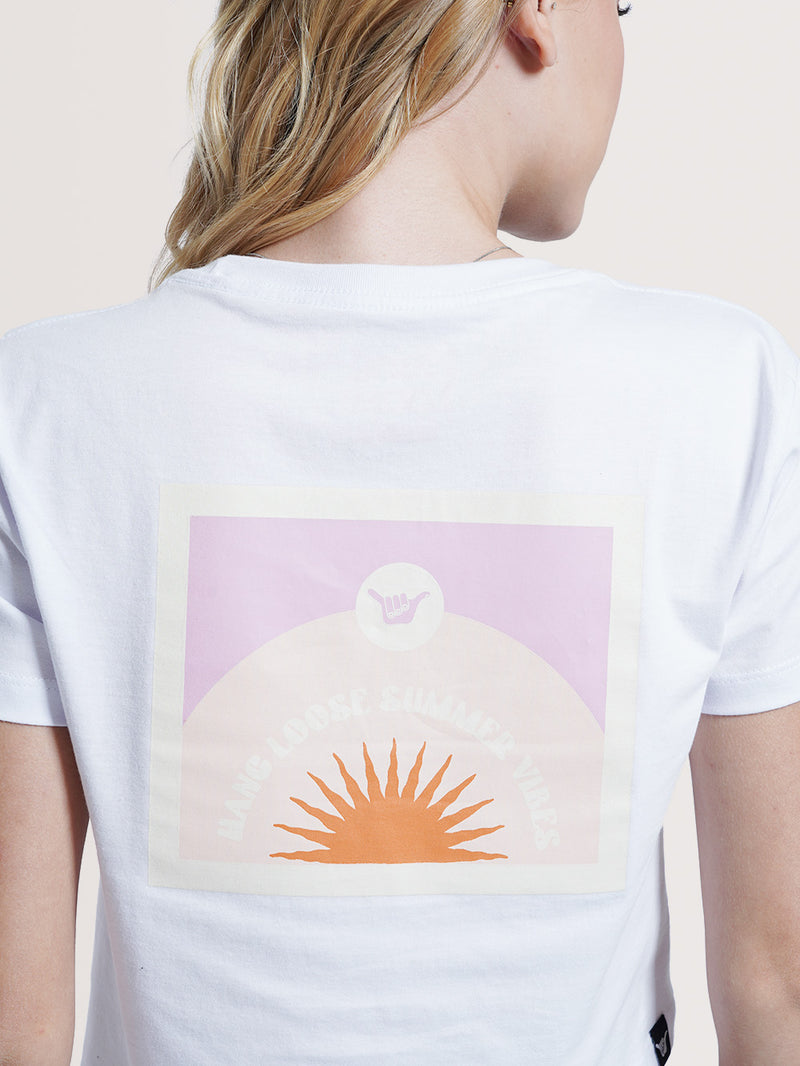 Camiseta Manga Curta Branca Hang Loose Summer