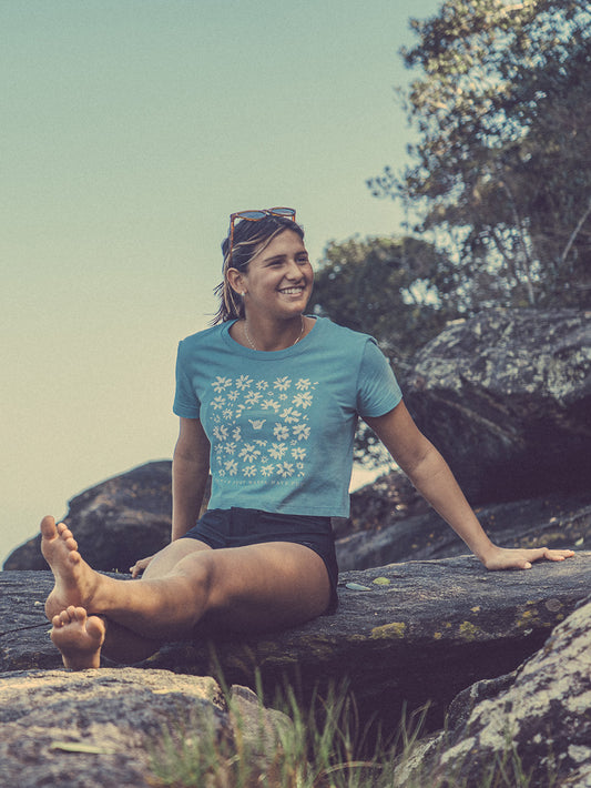 Camiseta Manga Curta Azul Hang Loose Wanna