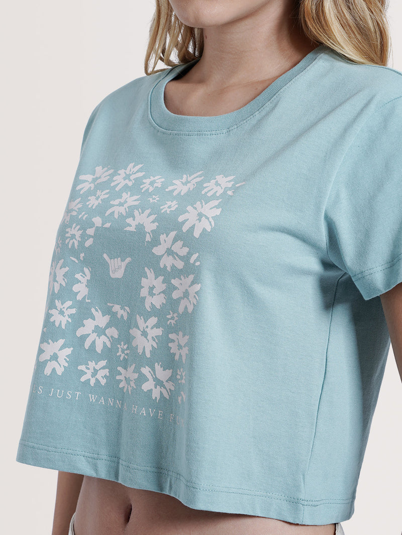 Camiseta Manga Curta Azul Hang Loose Wanna