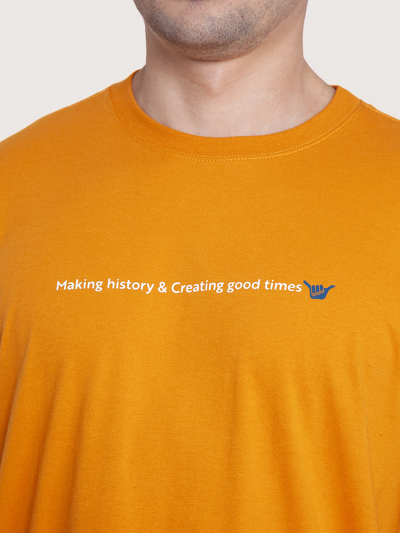 Camiseta Manga Curta Mostarda Hang Loose Goodtimes