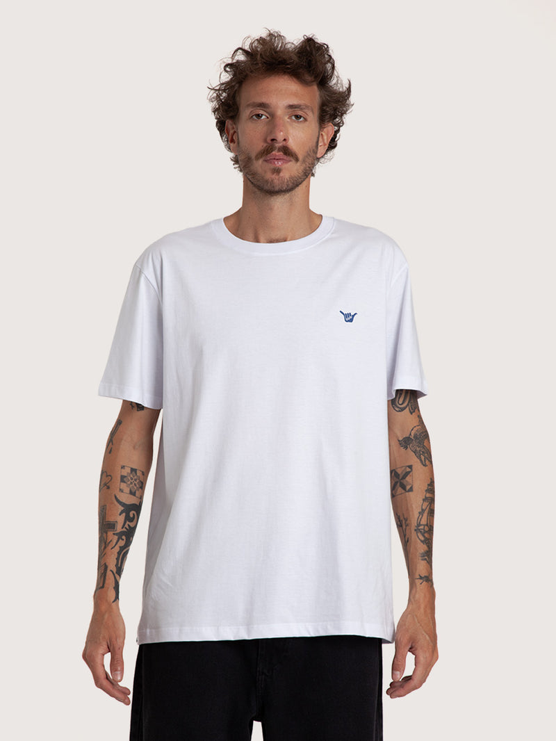 Camiseta Manga Curta Branca Hang Loose Logo