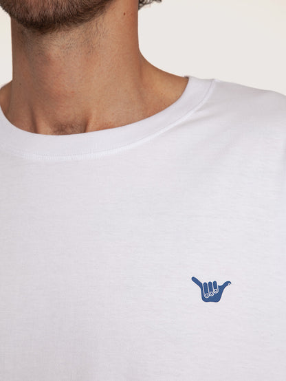 Camiseta Manga Curta Branca Hang Loose Logo