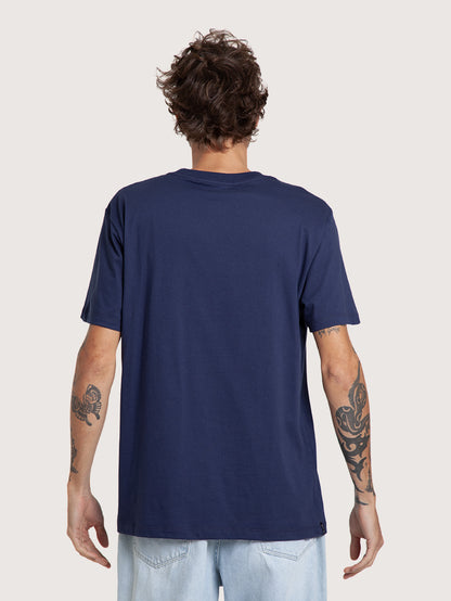 Camiseta Manga Curta Azul Marinho Masculina Hang Loose Logo