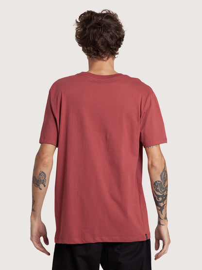 Camiseta Manga Curta Bordô Masculina Hang Loose Logo