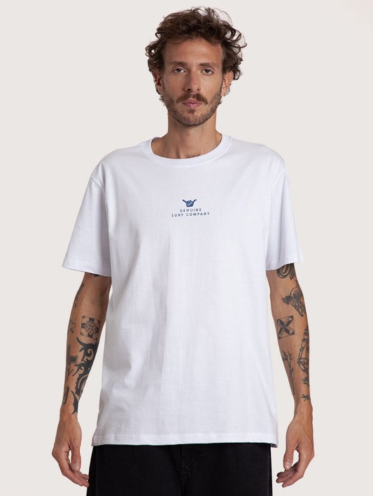 Camiseta Manga Curta Branca Hang Loose Boat