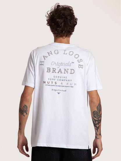 Camiseta Manga Curta Branca Hang Loose Boat