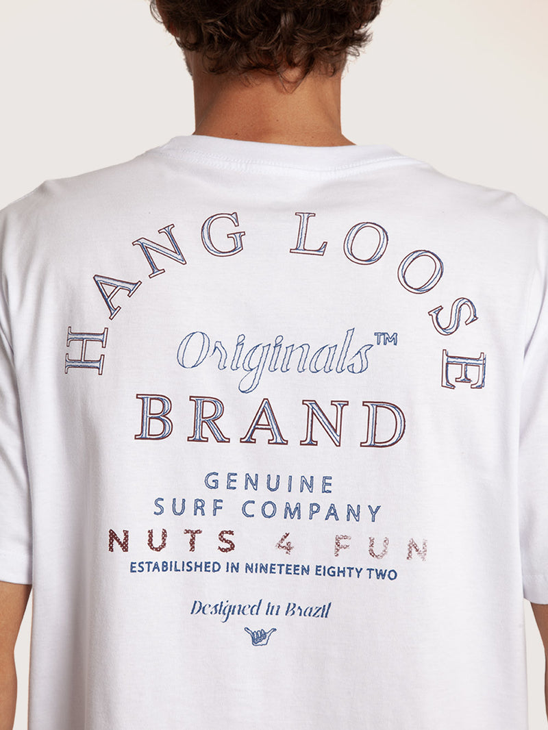 Camiseta Manga Curta Branca Hang Loose Boat