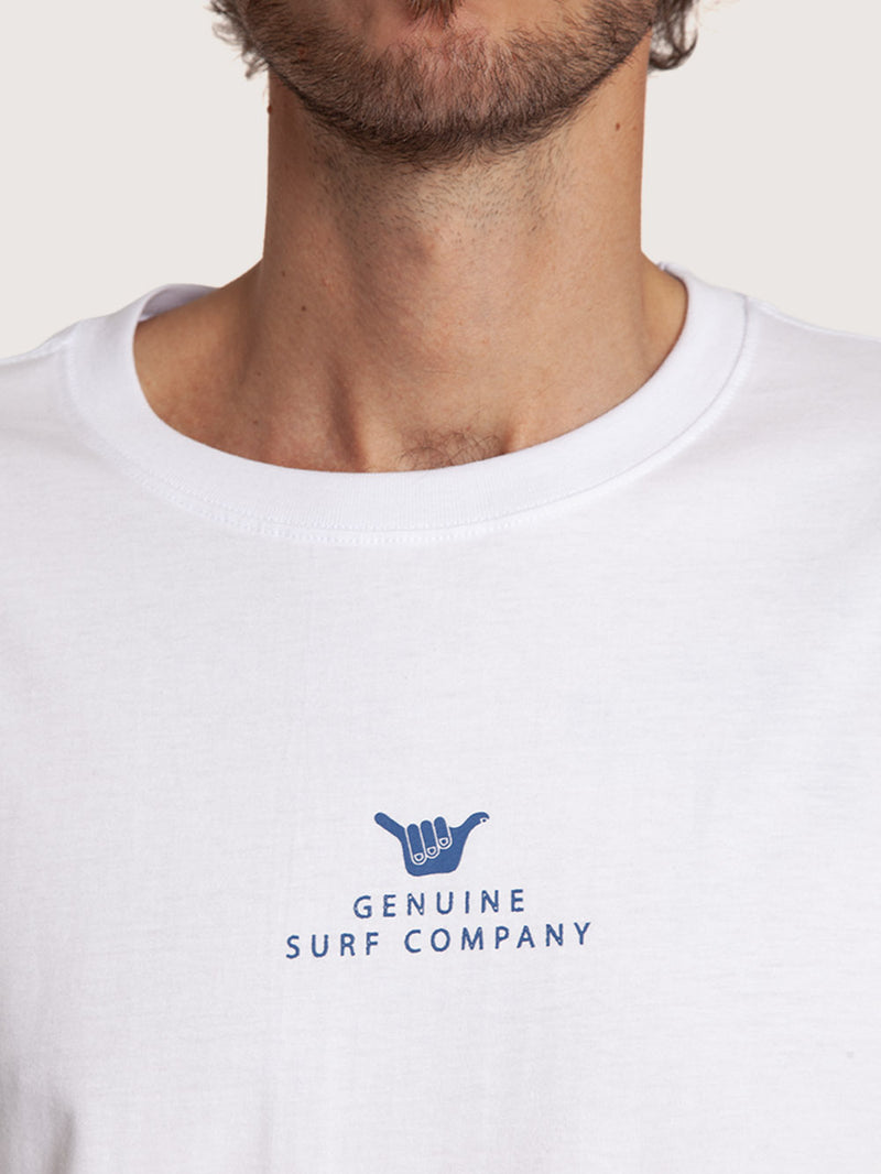 Camiseta Manga Curta Branca Hang Loose Boat