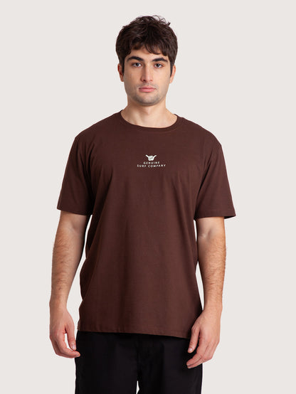 Camiseta Manga Curta Marrom Masculina Hang Loose Boat