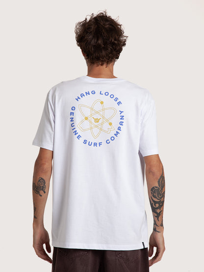 Camiseta Manga Curta Branca Hang Loose Atom
