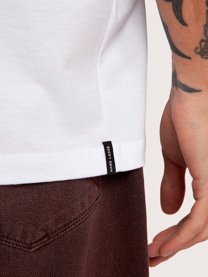 Camiseta Manga Curta Branca Hang Loose Atom