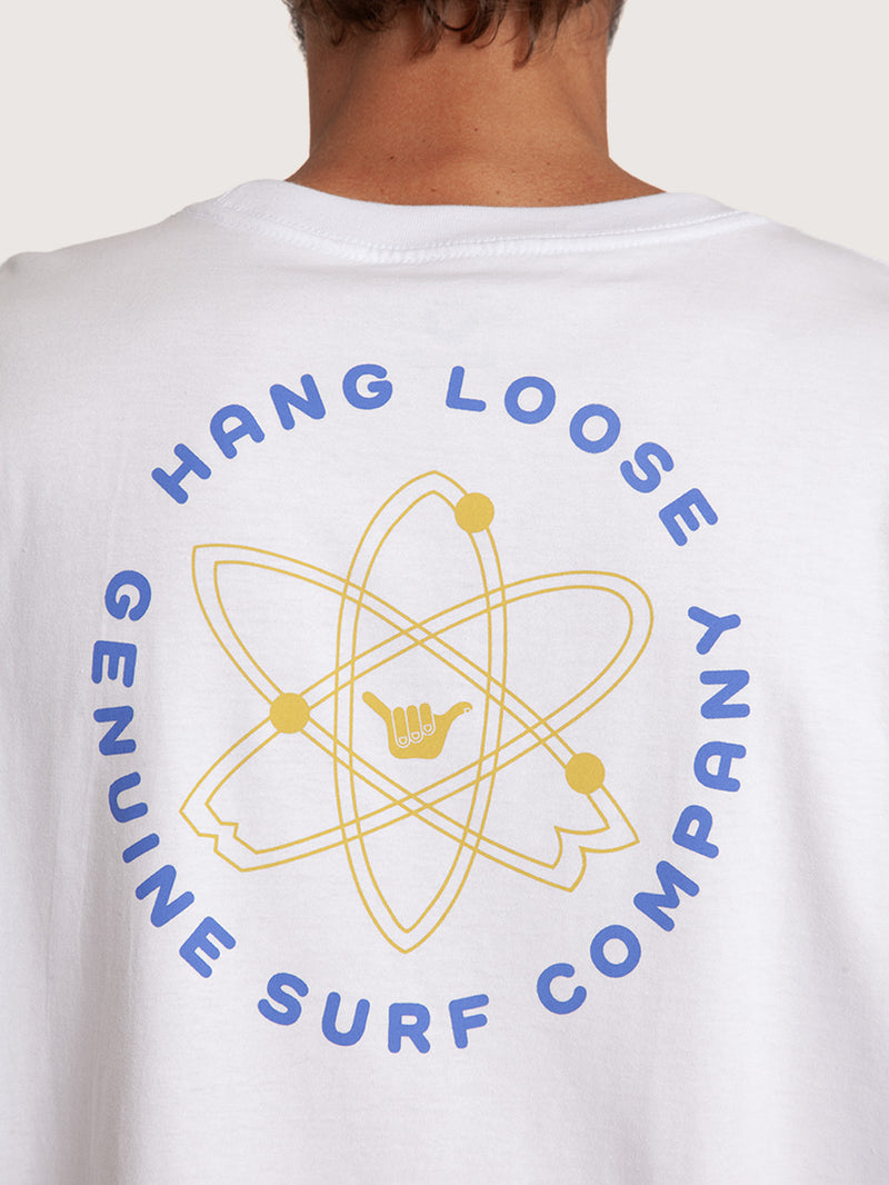 Camiseta Manga Curta Branca Hang Loose Atom