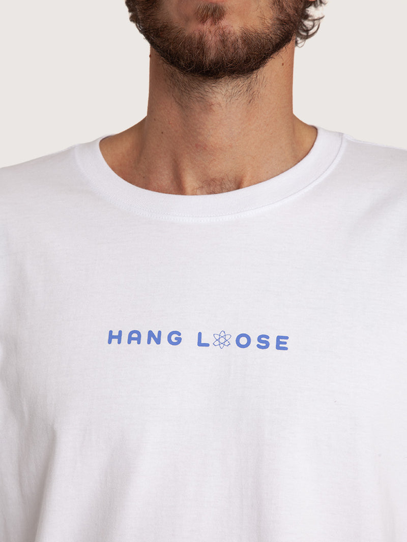 Camiseta Manga Curta Branca Hang Loose Atom