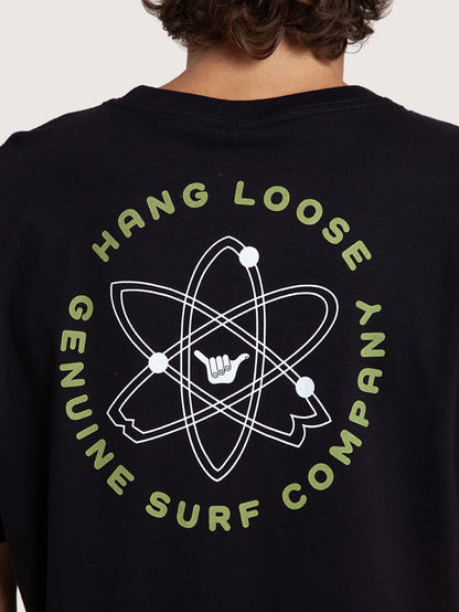 Camiseta Manga Curta Preta Hang Loose Atom