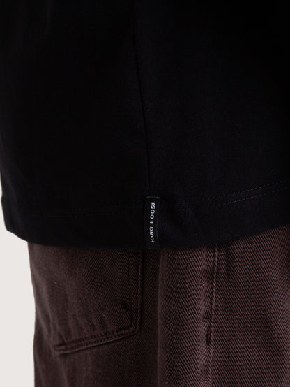 Camiseta Manga Curta Preta Hang Loose Atom