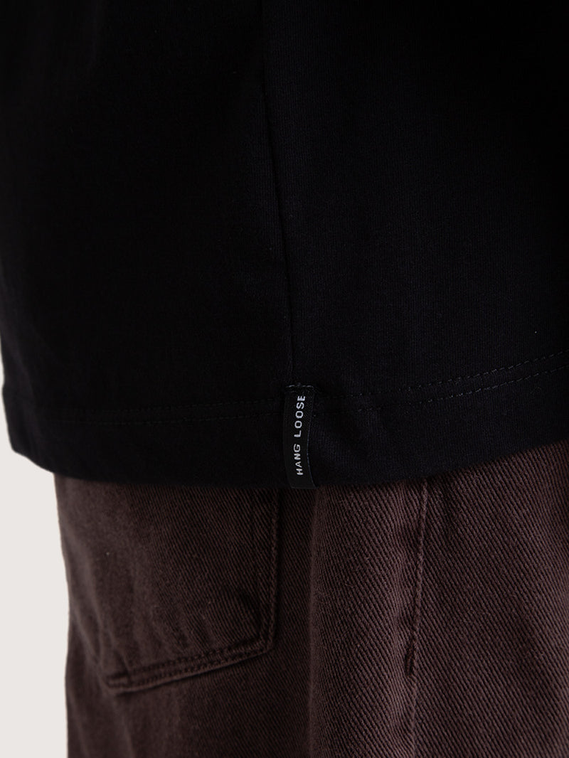 Camiseta Manga Curta Preta Hang Loose Atom