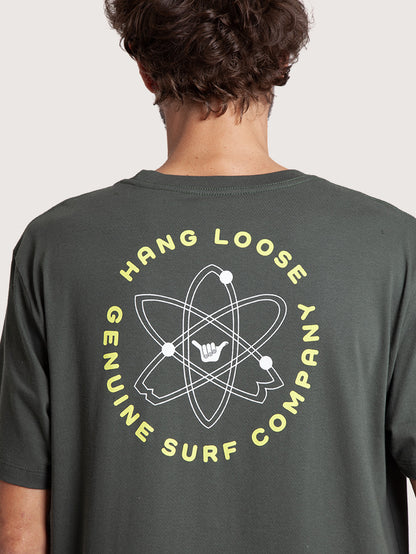 Camiseta Manga Curta Verde Hang Loose Atom