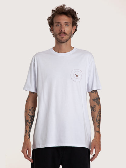 Camiseta Manga Curta Branca Masculina Hang Loose Snake