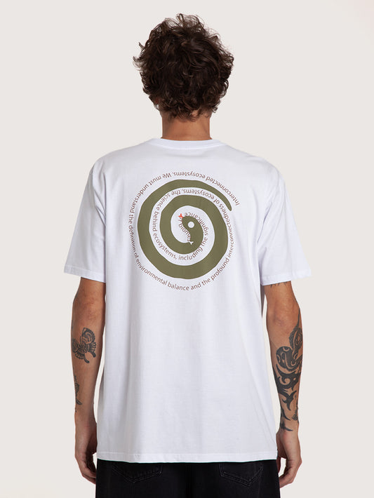 Camiseta Manga Curta Branca Masculina Hang Loose Snake