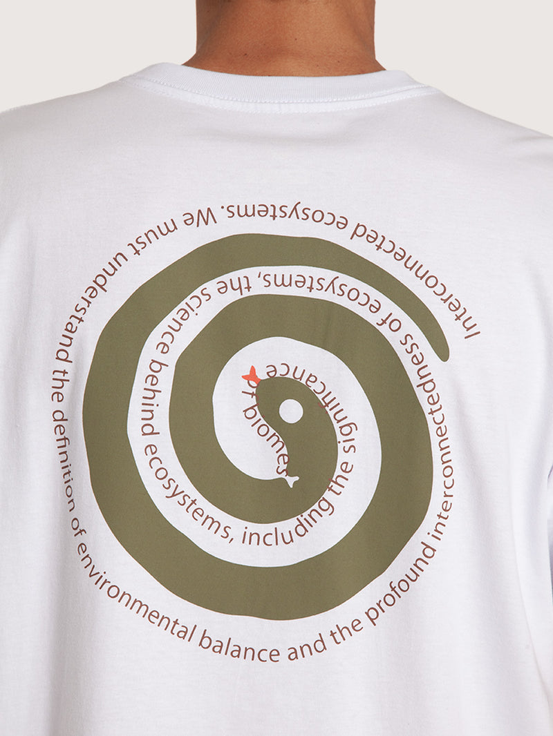 Camiseta Manga Curta Branca Masculina Hang Loose Snake