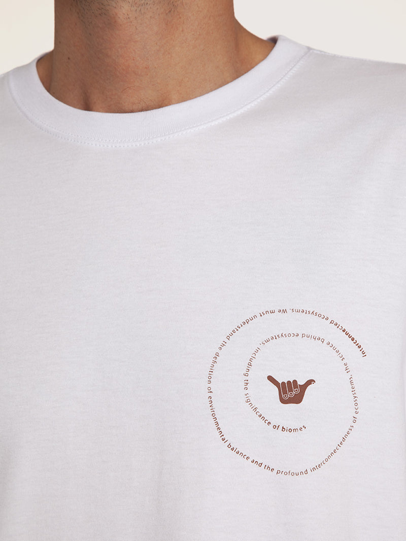 Camiseta Manga Curta Branca Masculina Hang Loose Snake