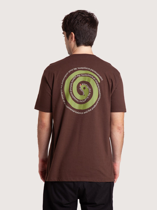 Camiseta Manga Curta Marrom Masculina Hang Loose Snake