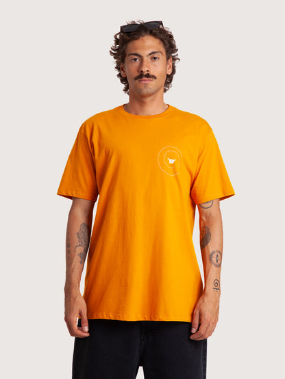 Camiseta Manga Curta Mostarda Masculina Hang Loose Snake