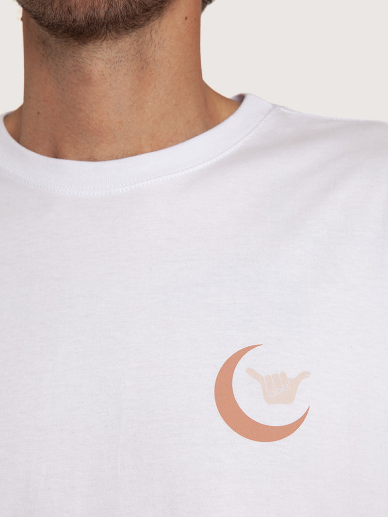 Camiseta Manga Curta Branca Masculina Hang Loose Sunnymoon