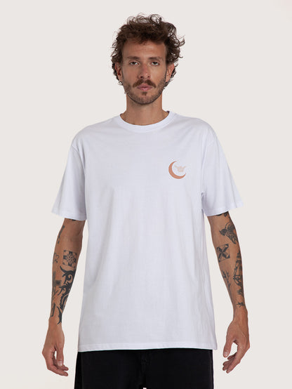 Camiseta Manga Curta Branca Masculina Hang Loose Sunnymoon
