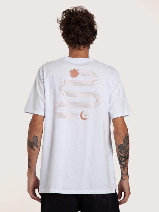 Camiseta Manga Curta Branca Masculina Hang Loose Sunnymoon
