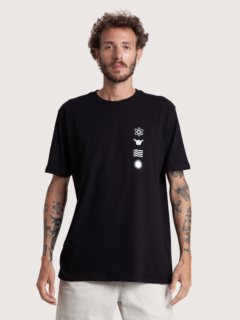 Camiseta Manga Curta Preta Hang Loose Mood