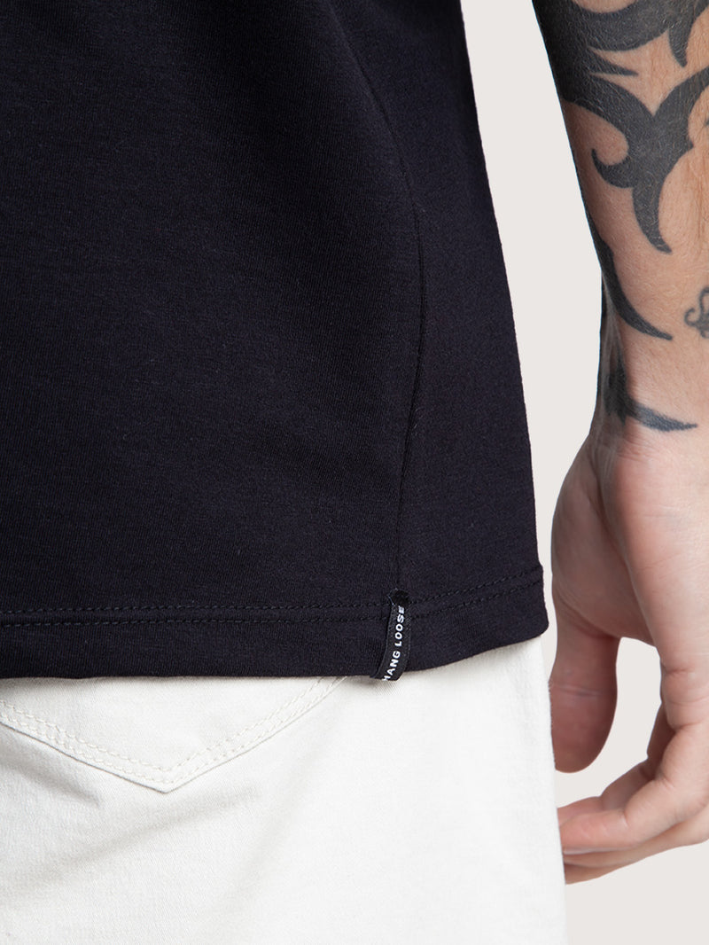 Camiseta Manga Curta Preta Hang Loose Mood