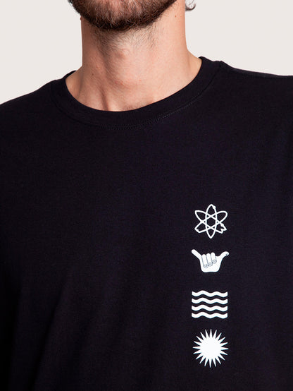 Camiseta Manga Curta Preta Hang Loose Mood