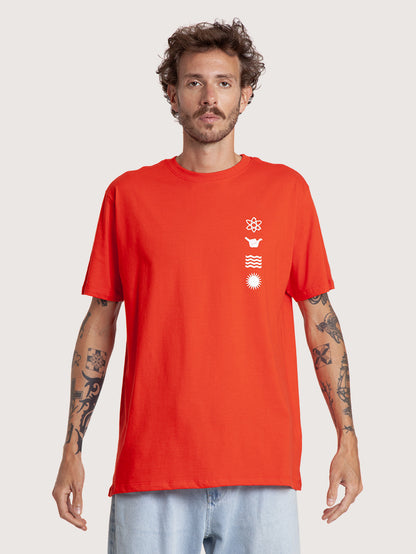 Camiseta Manga Curta Vermelha Hang Loose Mood