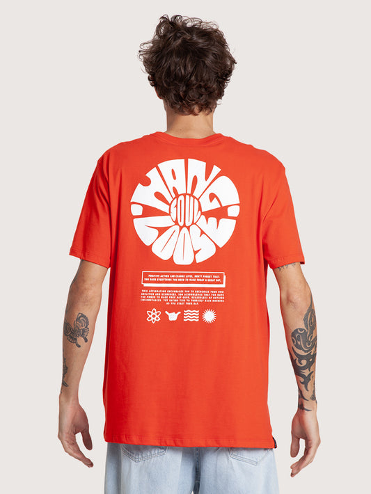 Camiseta Manga Curta Vermelha Hang Loose Mood