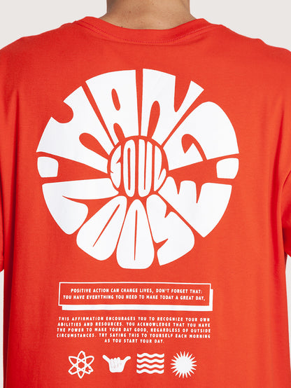 Camiseta Manga Curta Vermelha Hang Loose Mood