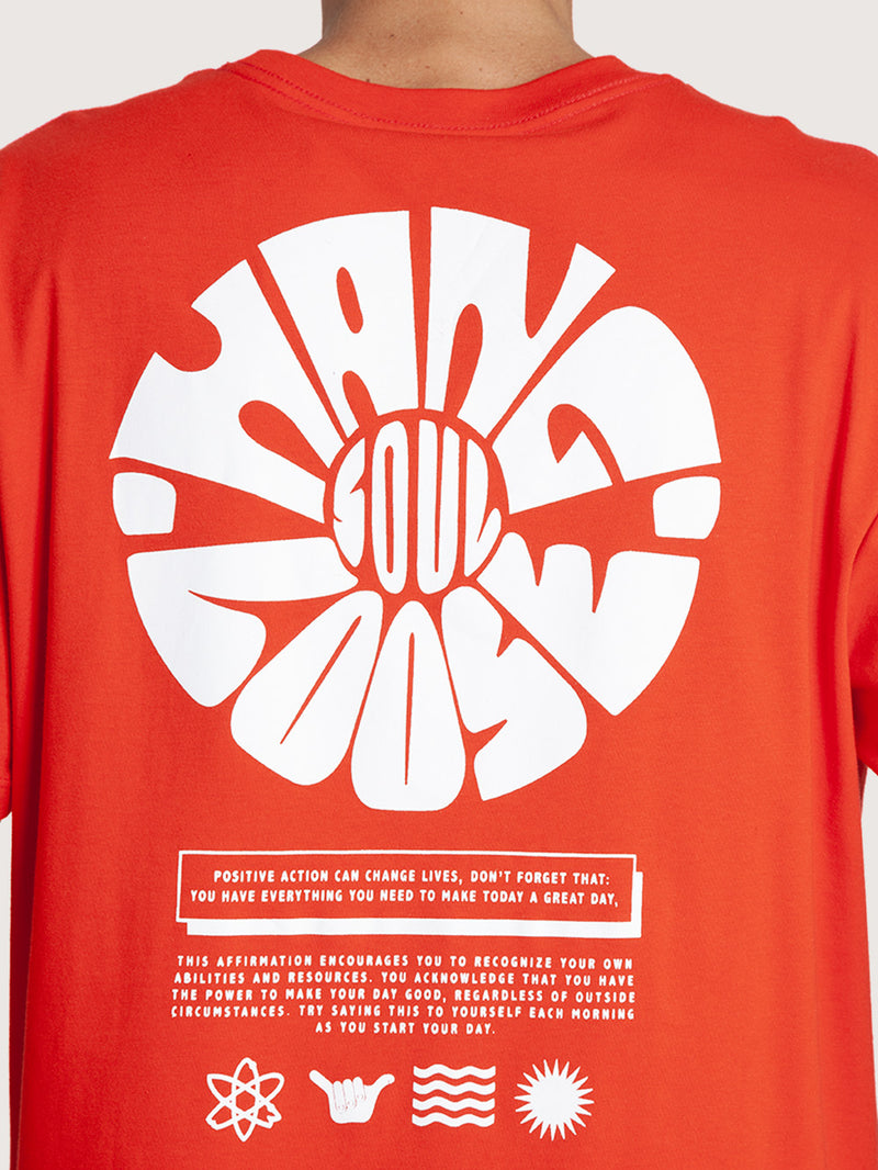 Camiseta Manga Curta Vermelha Hang Loose Mood